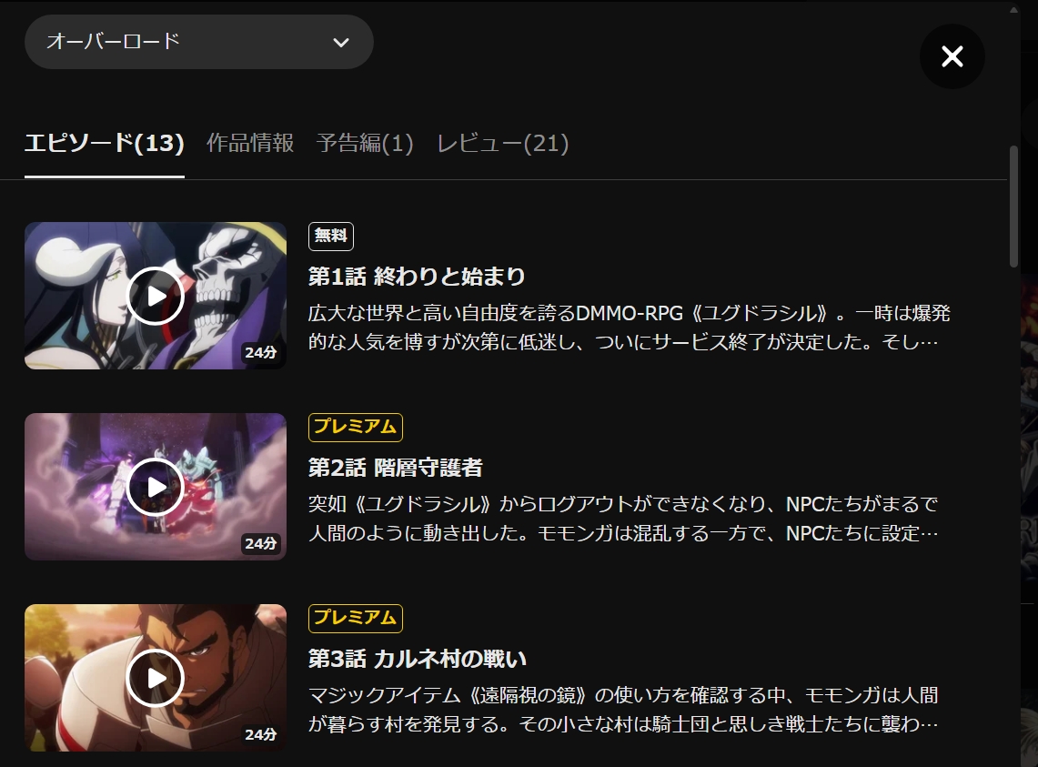 DMM TV『オーバーロード 第1期』