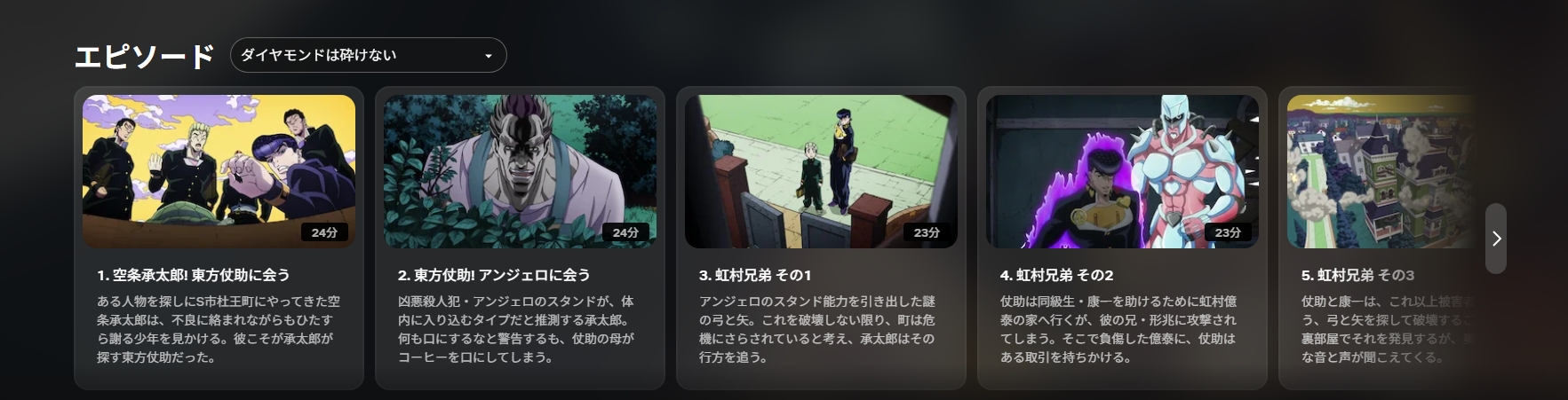 Netflix『ジョジョの奇妙な冒険 ダイヤモンドは砕けない』